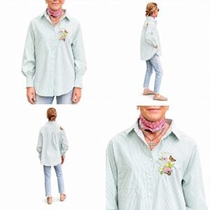 Floral Embroidered Long Sleeve Shirt